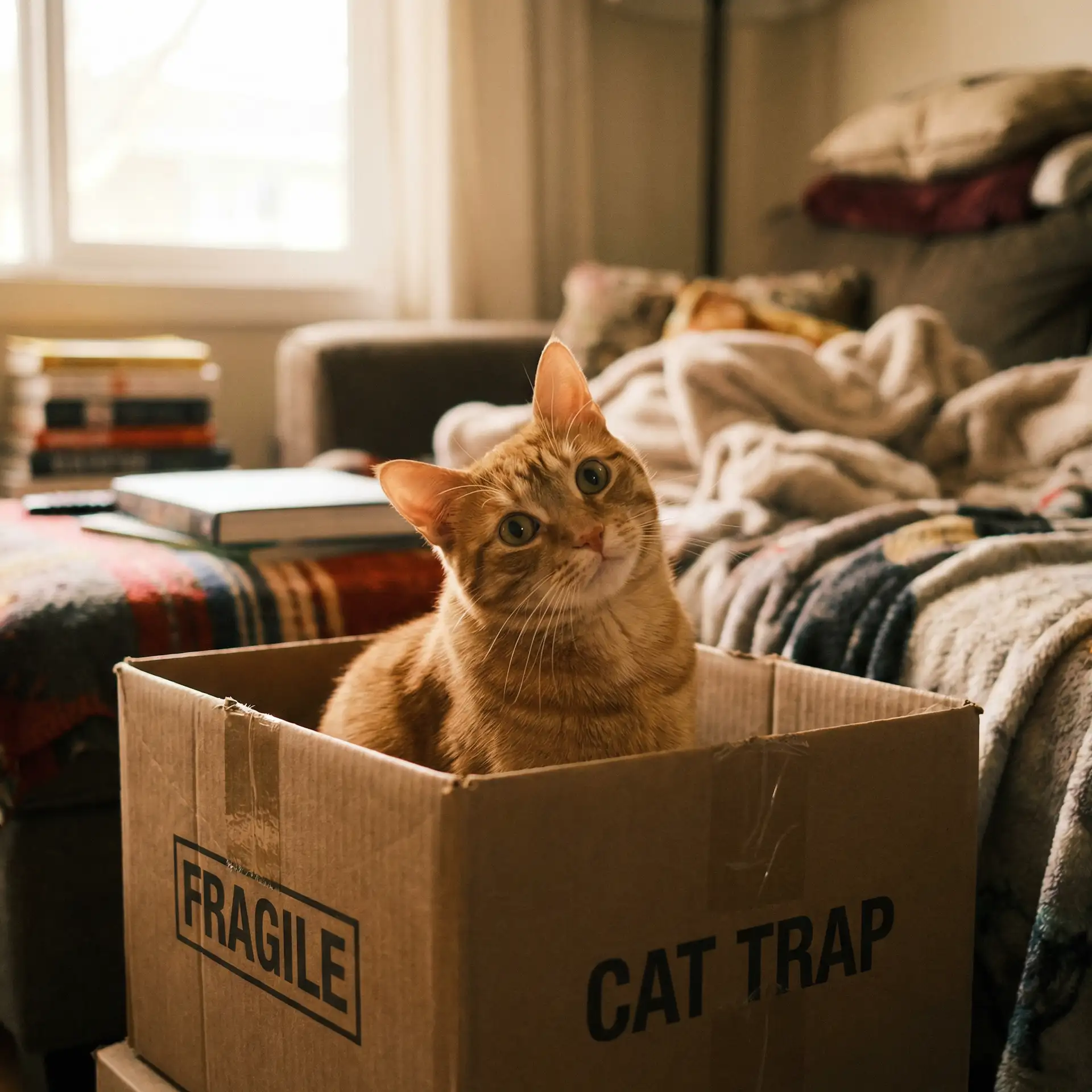 橘猫躲在纸箱里 - 日韩在线一区